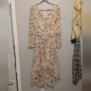 Express Orange And Yellow Floral Dress